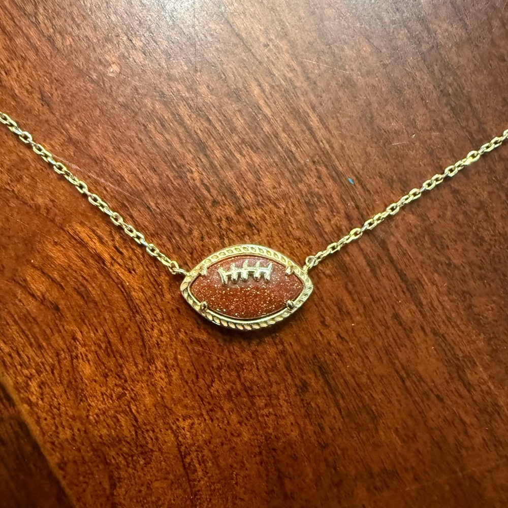 Kendra Scott Gold Football Pendant Necklace